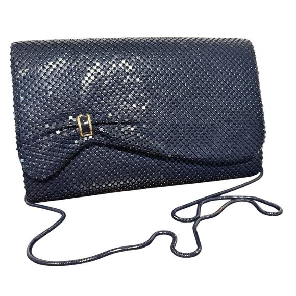 VNT Handmade La Regale LTD Navy Blue Beaded Purse - Picture 1 of 8